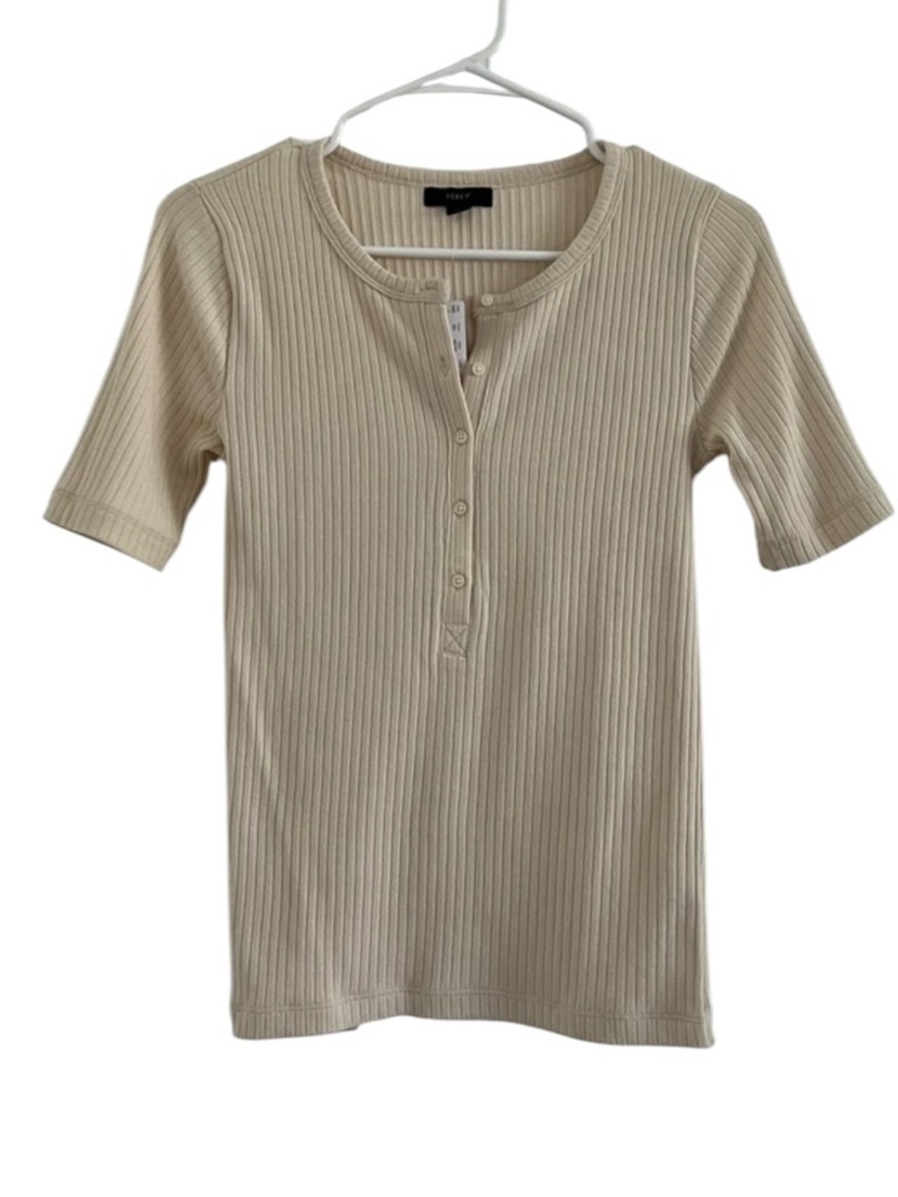 NWT J. Crew Ribbed Elbow-Sleeve Henley size XS